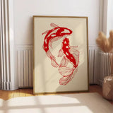 Vintage Red Koi Poster