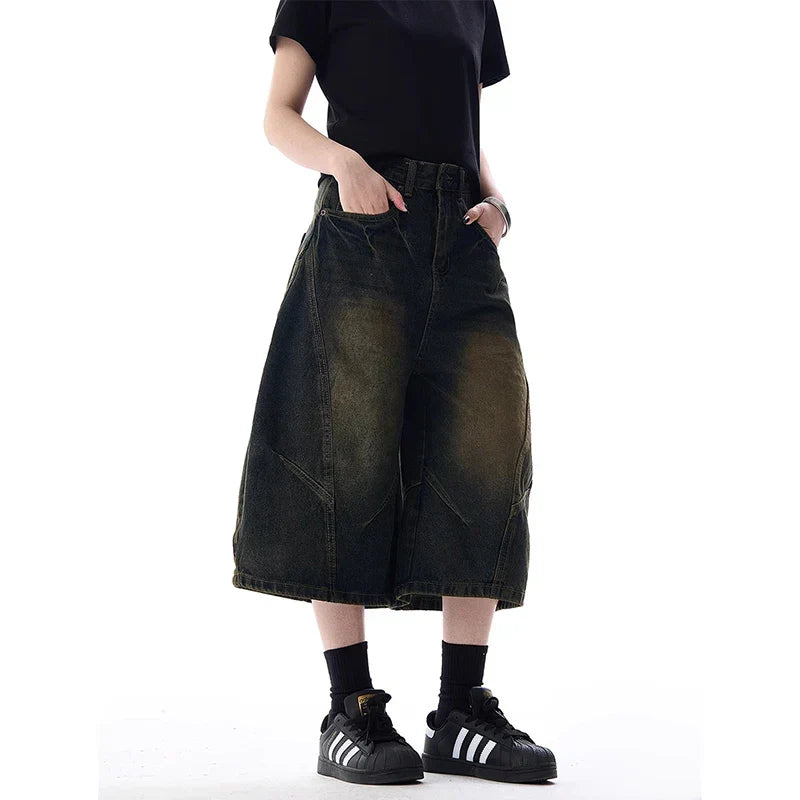 Vintage High Waist Cargo Jort