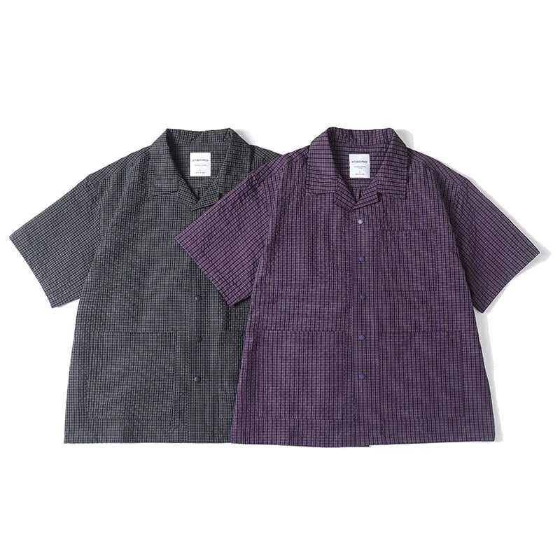 Plaid Casual Loose Fit Short Shirt