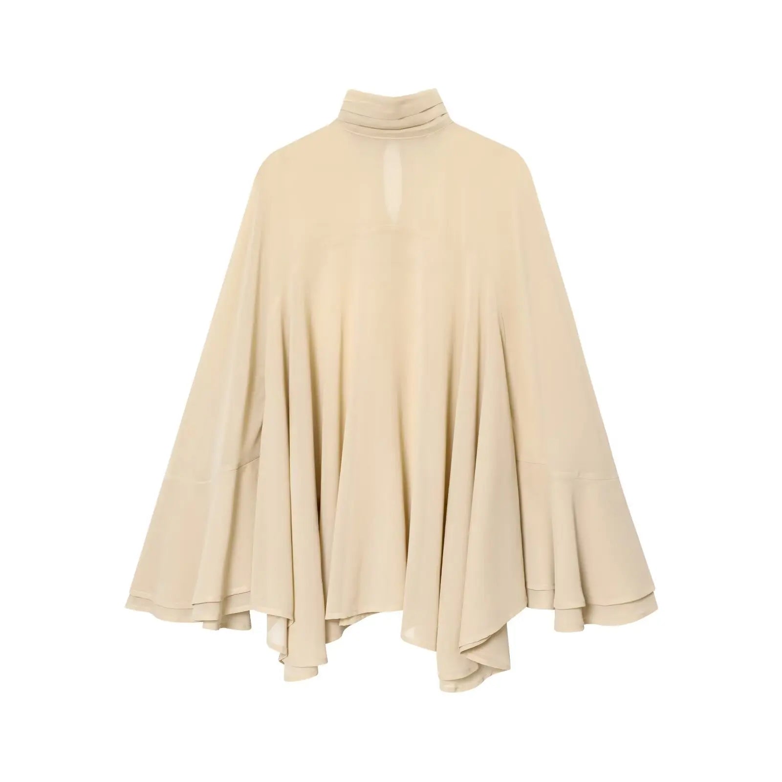 Women Loose Elegant Chiffon Beige Blouse