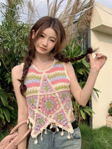 Vintage Knitted Retro Crochet Women Tank Tops