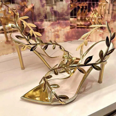 Fairy Core Floral Leaves Heels