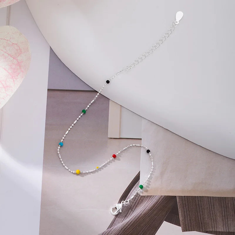Vibrant Rainbow Dopamine Bean Necklace