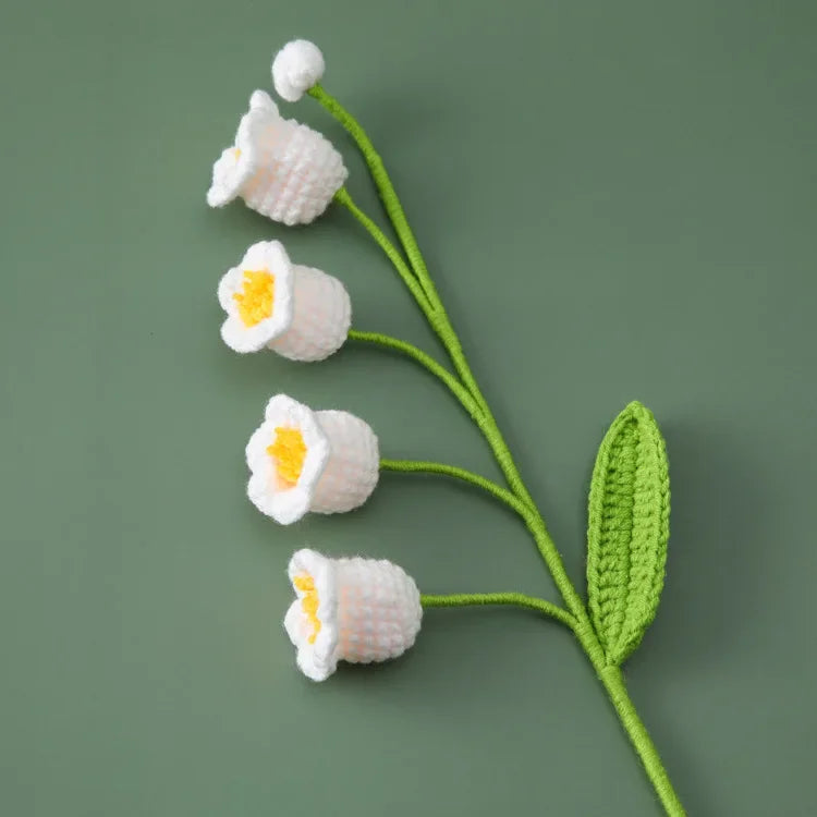 Bell Orchid Bouquet Kintted Crochet Flower