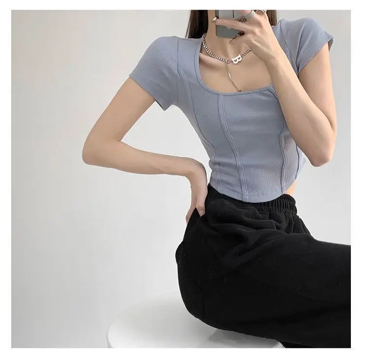Spicy Desire Pure Cotton Slim Fit Crop Top