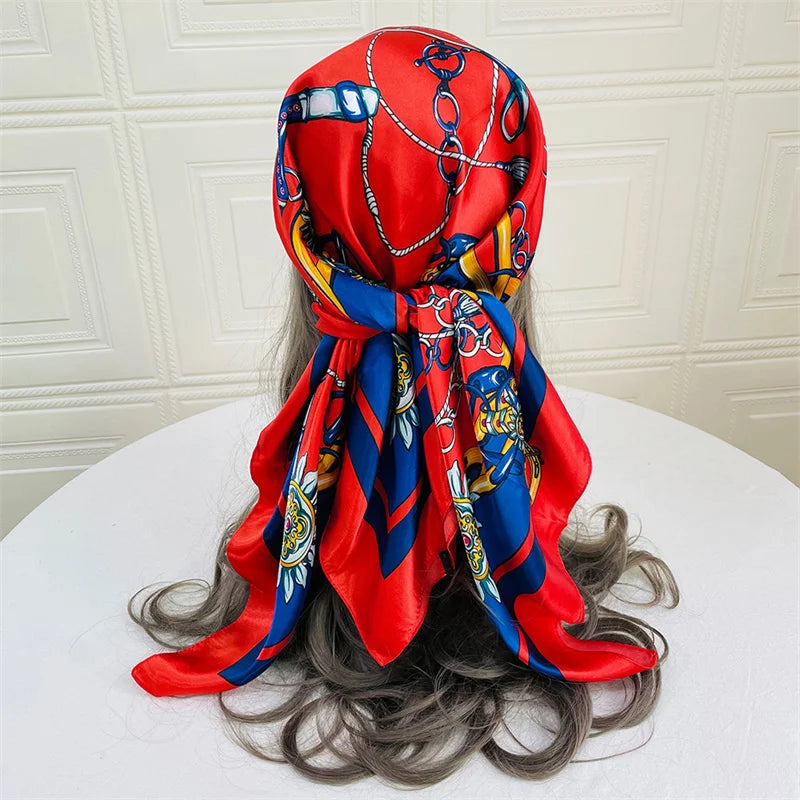 Summer Concert Silk Satin Head Scarf