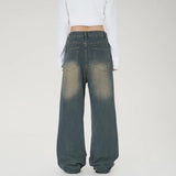 Solid Color Wide Leg Jeans