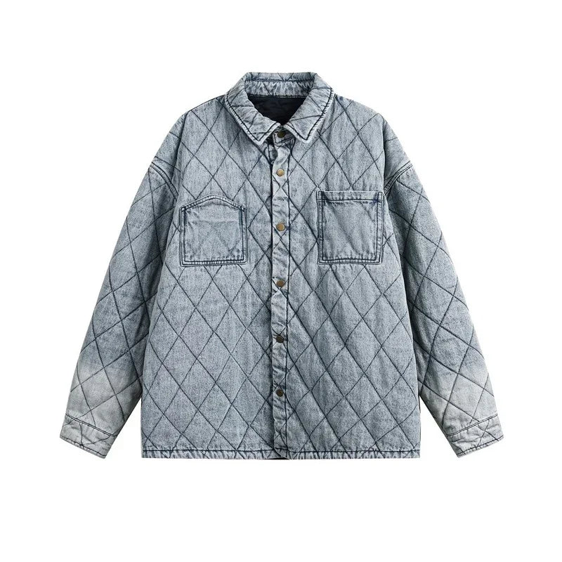 Diamond Stitch Denim Jacket