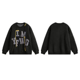 Oversize Alphabet Embroidery Knitted Sweater