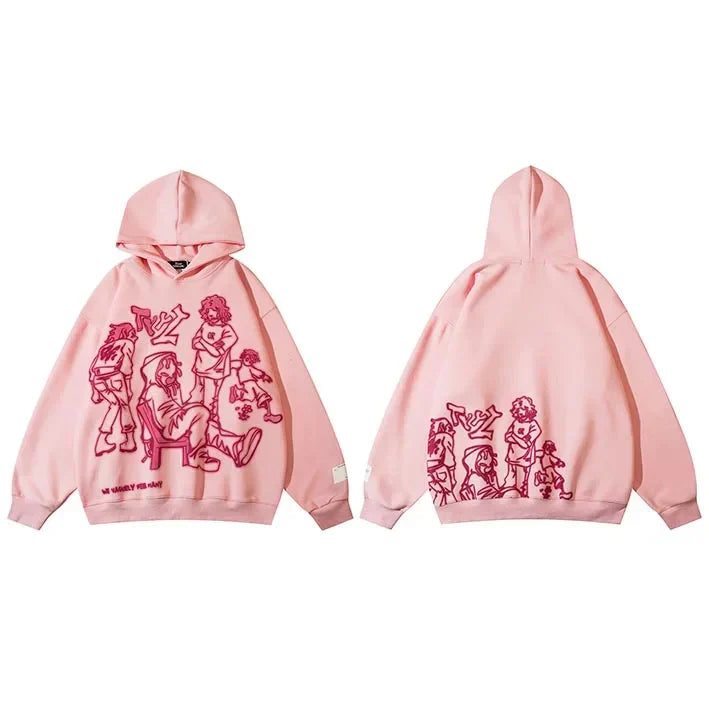 Youth Life Cartoon Print Hoodie
