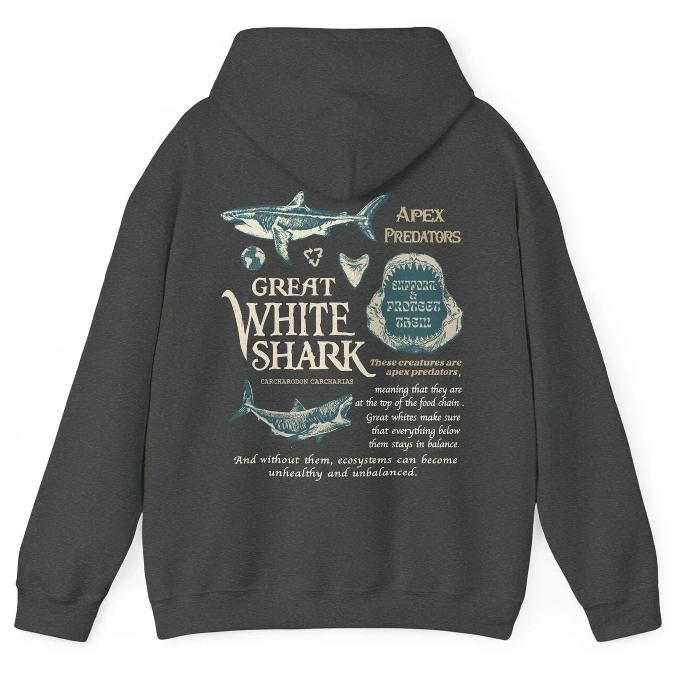 Fishing Sharks Enthusiast Oversized Hoodie