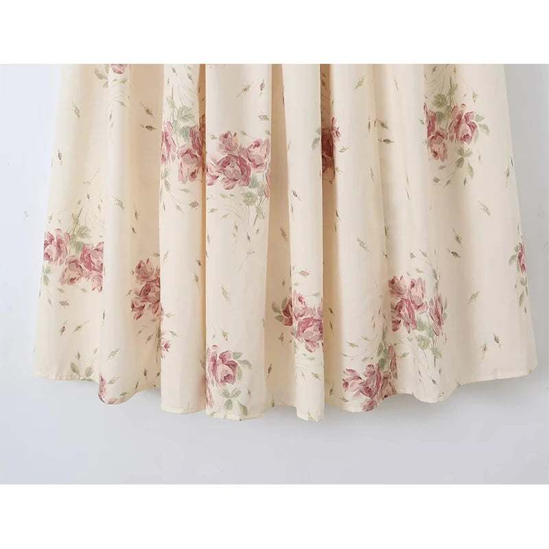 Sexy Spaghetti Straps Floral Print Long Dress