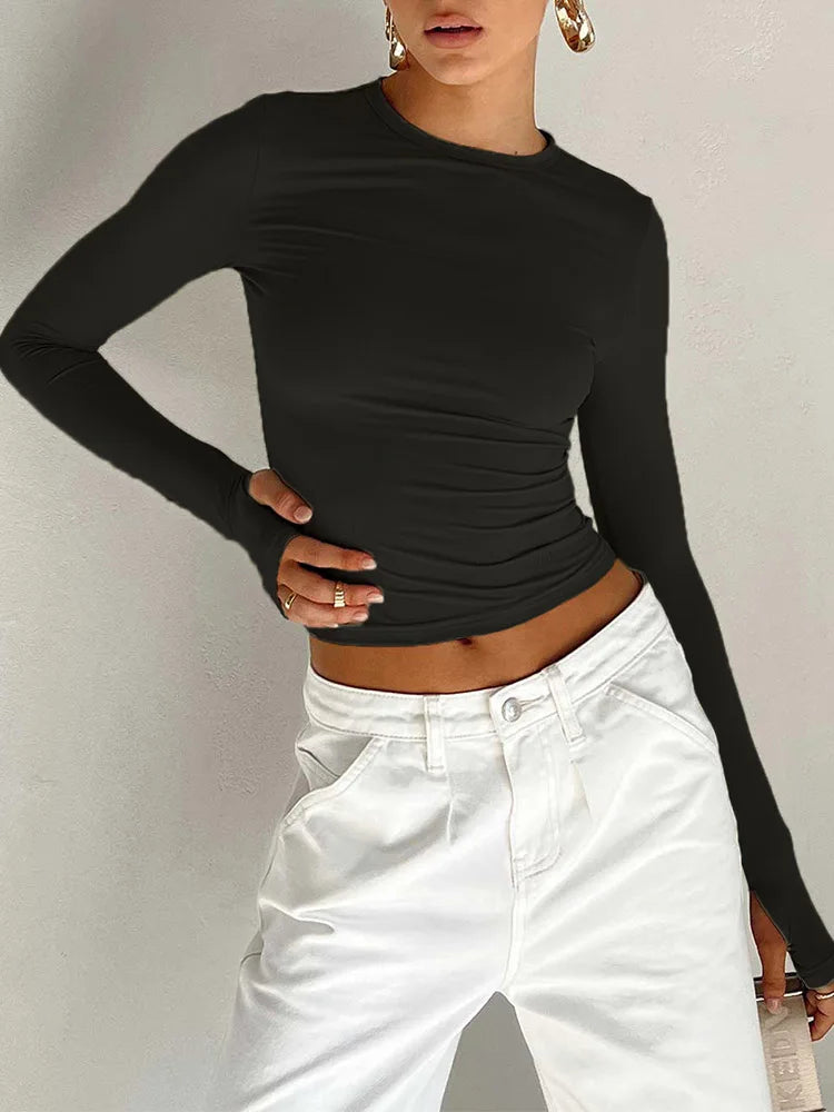 Y2K Long Sleeve Slim Women's Top