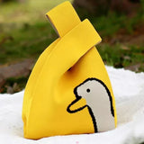 Crochet Duck Cartoons Knitted Tote Bag