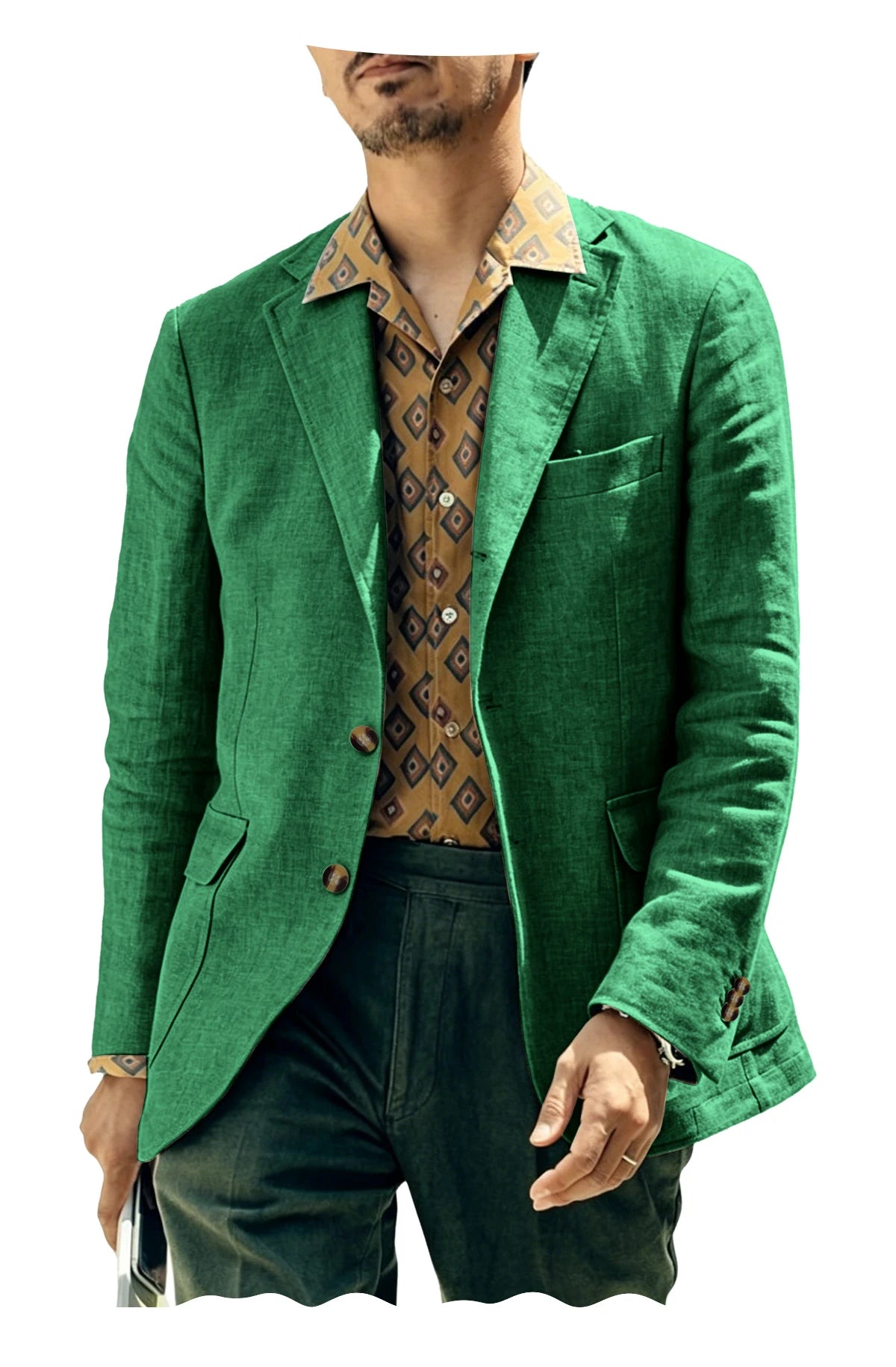 Italian Men Linen Suit Jacket