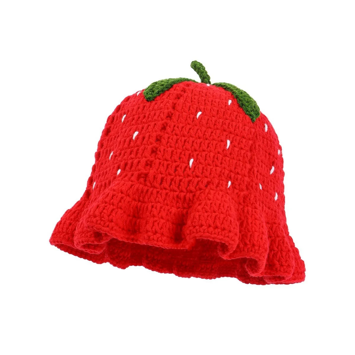 Handmade Crochet Cute Red Strawberry Hat