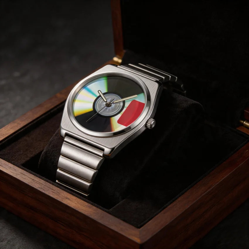 Y2K Unique Retro Record Dial Quartz Watch