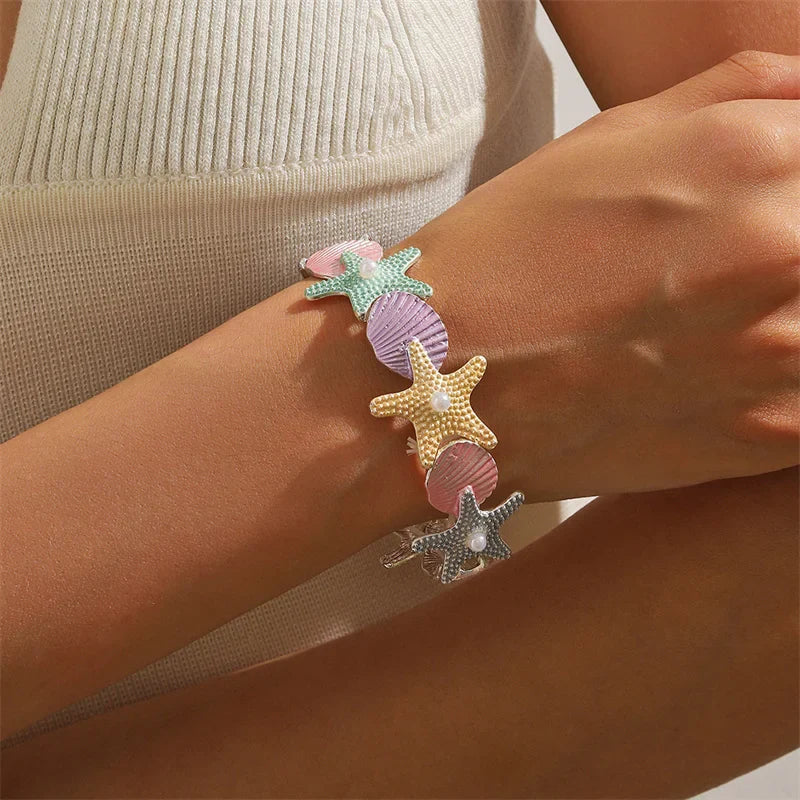 Überzogenes Seestern-Muschelarmband