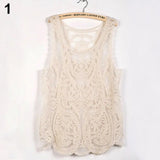 Handmade Vintage Women's Sleeveless Lace Tank Top