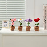 Crochet Knitted Potted Flowers Homemade