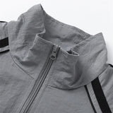 Y2K Women's V Striped Windbreaker Jacket
