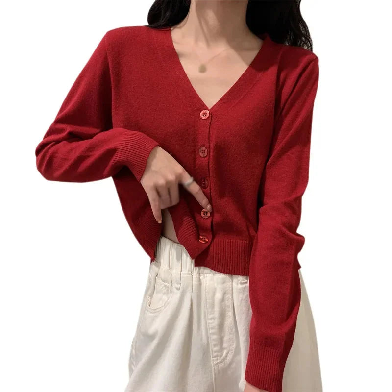 Soft V-Neck Button Down Cardigan