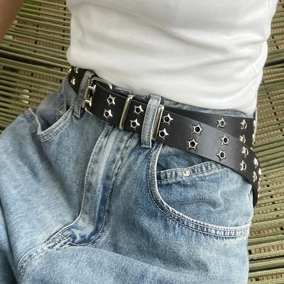 Y2K Rock Star Studded Eyelet Belt