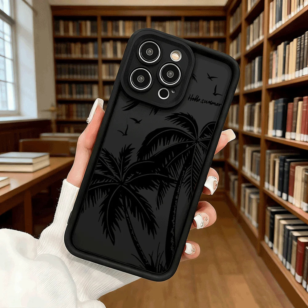 Black Palm Tree Silhouette Shockproof Phone Case
