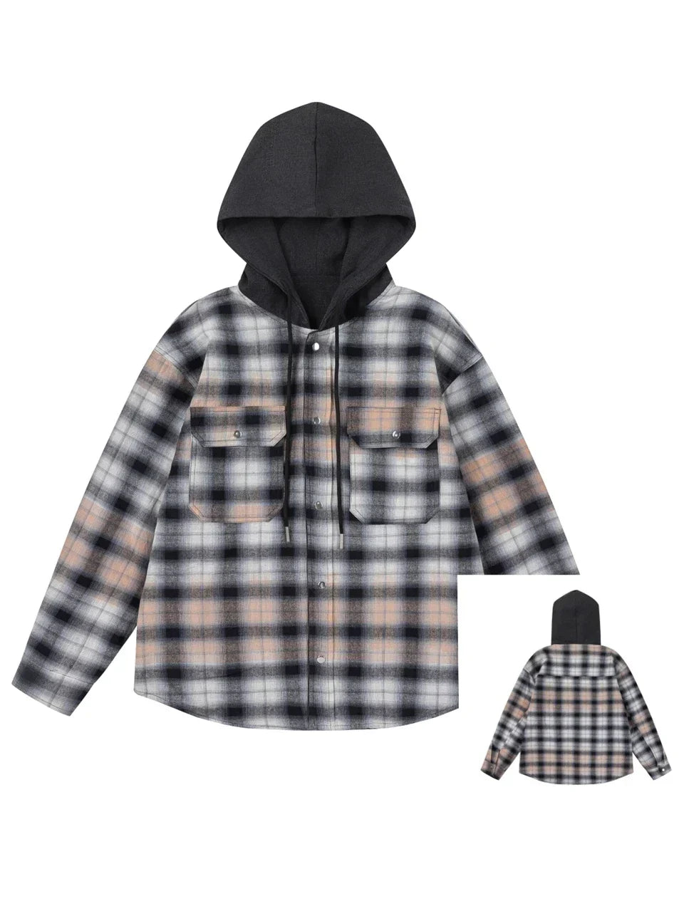 Double-sided Matching Zip-up Hoodie