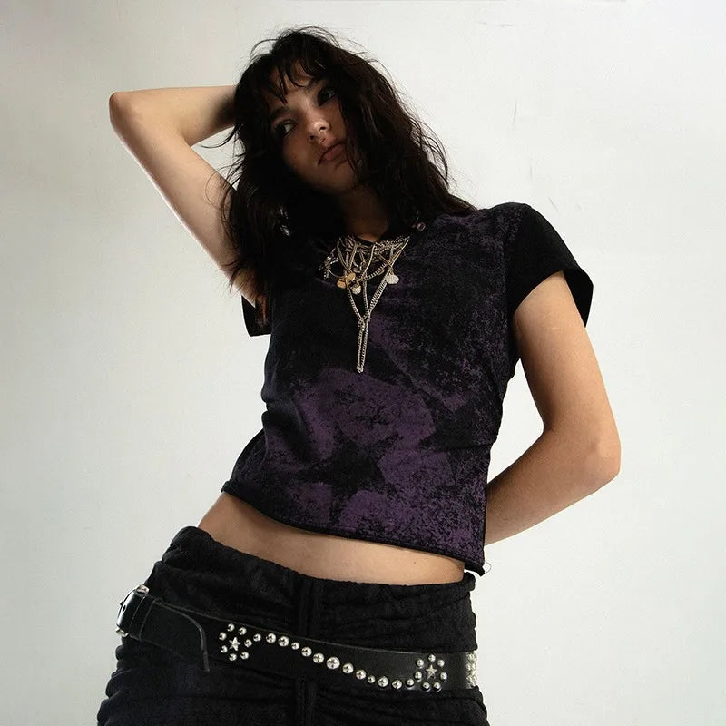 Aesthetic Star Print Grunge T-Shirt