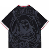 Virgin Mary Retro Embroidery Polo T-Shirt