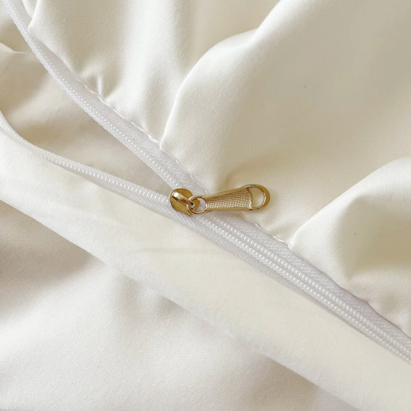 Cream White Princess Ruffles Bedding Set