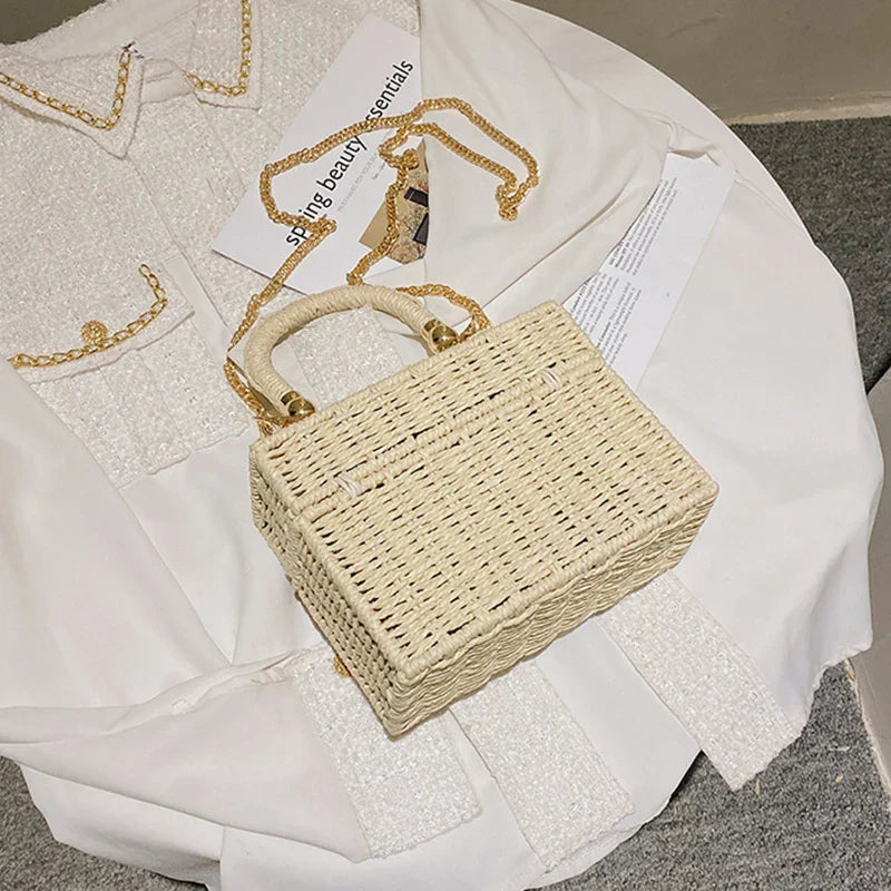 Summer Box Straw Handbag