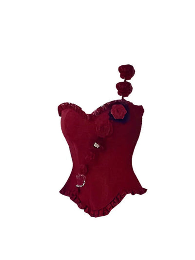 Vintage Camisole 2000s Aesthetic Halter Red Top