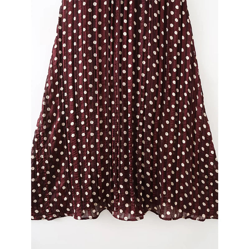 Sleeveless Halter Polka Dot Dress