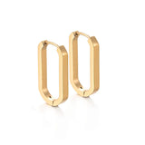 Steel Buckle Oval Earrings