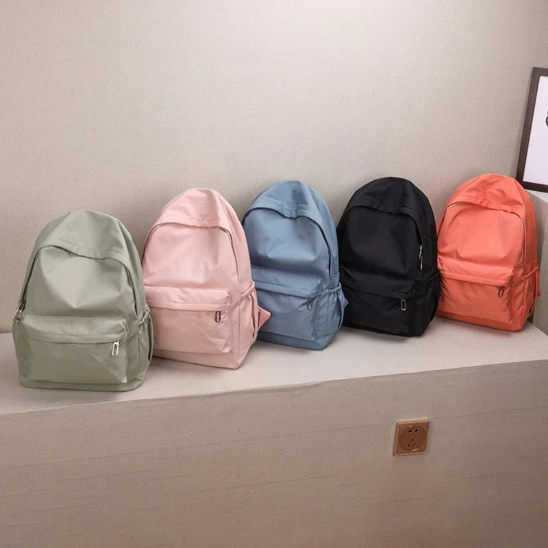 Solid Color School Backpack