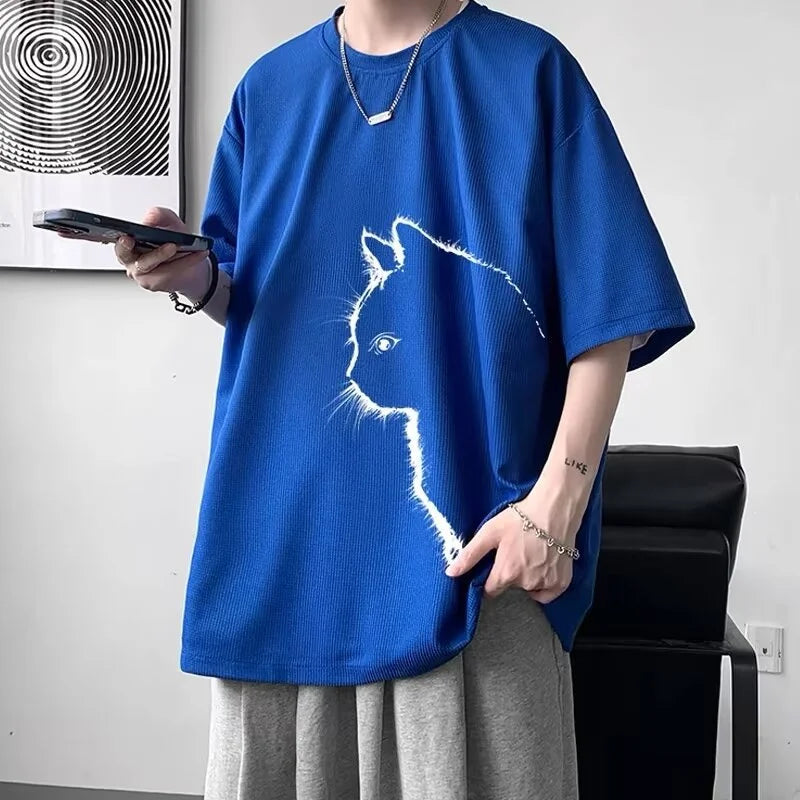 Loose Fit Summer Cat T-Shirt