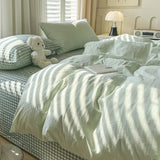 Vintage Cozy Pink Plaid Bedding Set