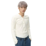 Knitting V-Neck Slim Fit T-Shirt