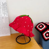 Handmade Crochet Cute Red Strawberry Hat