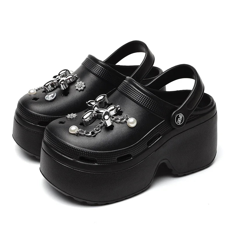 Cyberpunk Women's Shiny Platform Crocs