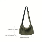 Y2K Large Canvas Messenger Bag