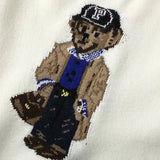 Cozy Bear Print Knitted Sweater