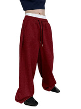 Solid Color Baggy Leags Sweatpants