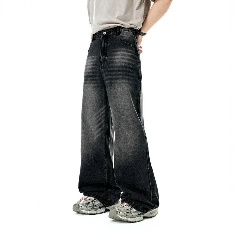 Sandblasted Straight Leg Jeans