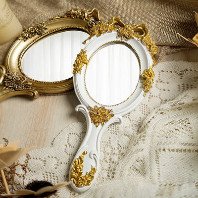 Vintage Handheld Mirror Vanity Makeup