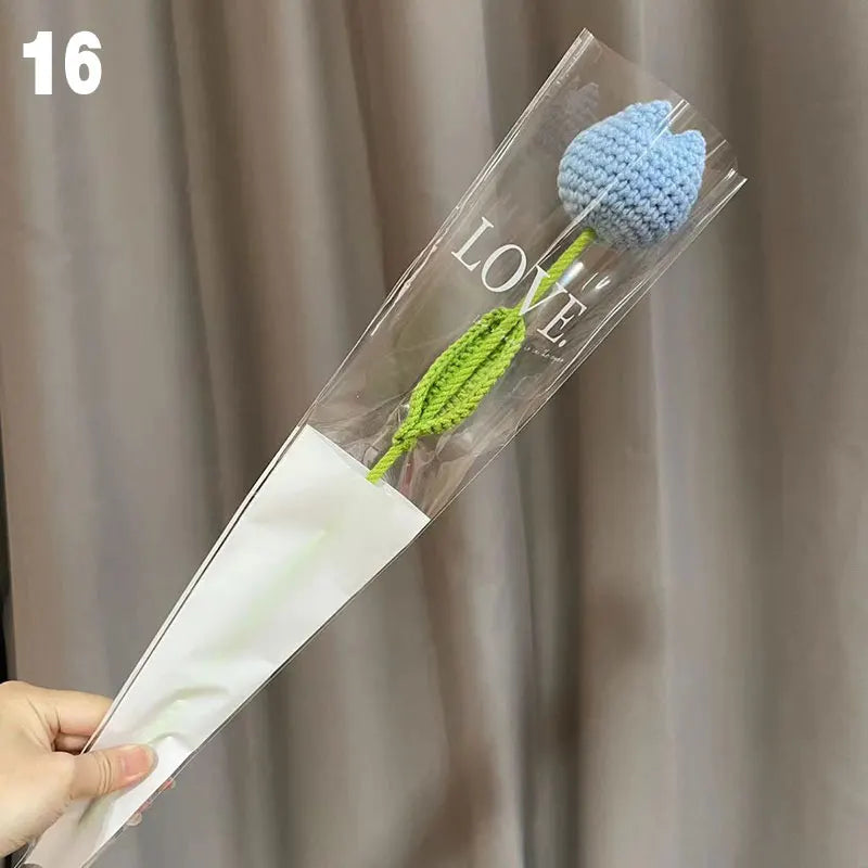 Gestrickter Rosen-Tulpen-Blumenstrauß für Hochzeiten