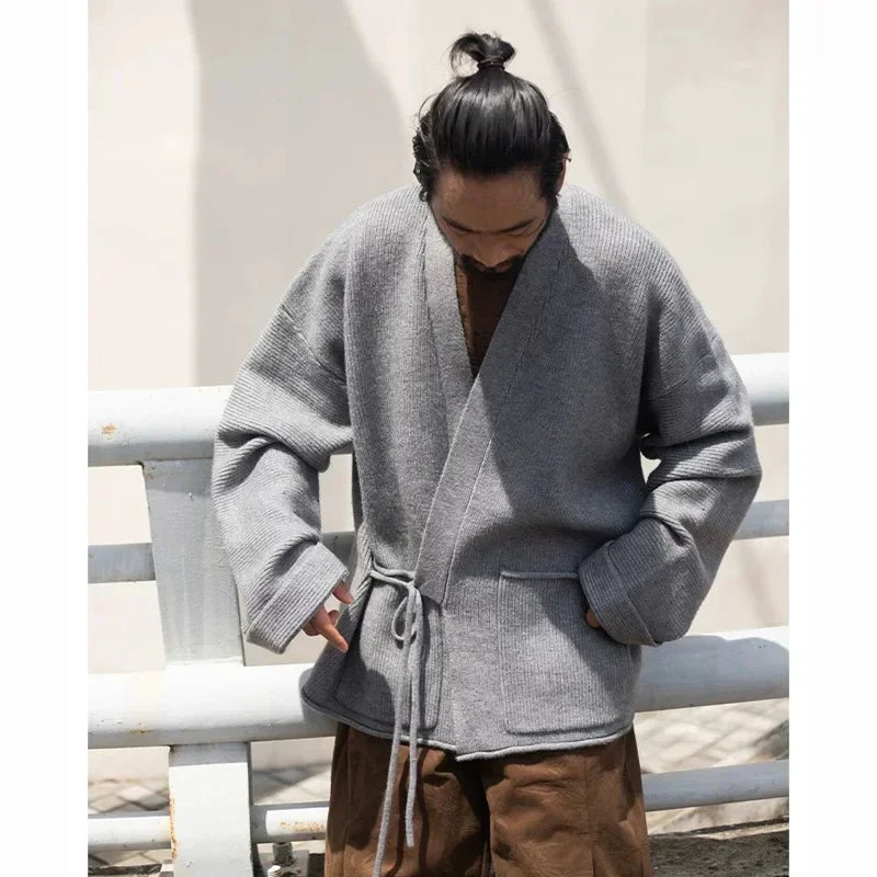Vintage Locker Gestrickter Kimono-Cardigan