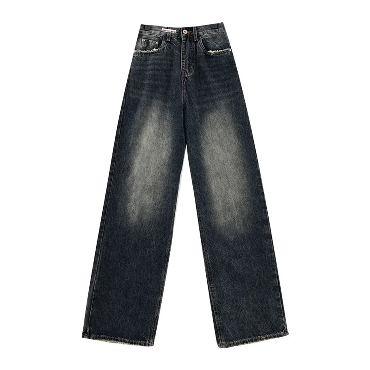 Retro Women's High Waisted Straight Leg Jeans